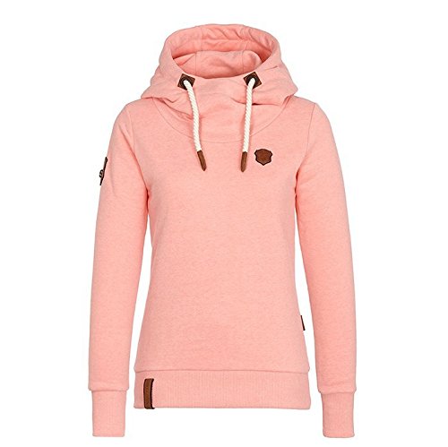 Preisvergleich Produktbild Swallowuk Damen Kapuzenpullover Rollkragen Langarmshirt Hoodie Sweatshirt Pullover Mädchen Mode Hoodie Bluse Pullis Tops Oberteile Sweatjacke (M, Rosa)