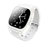 COLORFUL_Bluetooth Smart Watch M26 Intelligente Armbanduhr / Thermometer, Anrufbeantworter, Woche, Höhenmesser, SMS-Erinnerung, Schrittzähler, Telefonbuch, Stoppuhr, Musik-Player, Datum, Wecker, Anti-Verlust-Alarm, Dial, Stoppuhr (Weiß)