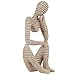 Produktbild zanasta Deko Figur Denker | Kunstharz & Sandstein Statue/Skulptur gestreift - 1 Hand am Kopf
