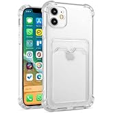Ehr. iPhone 12 Uyumlu Kamera Korumalı Kartlıklı L&uuml;x Yumuşak Silikon Kılıf (Şeffaf, iPhone 12)
