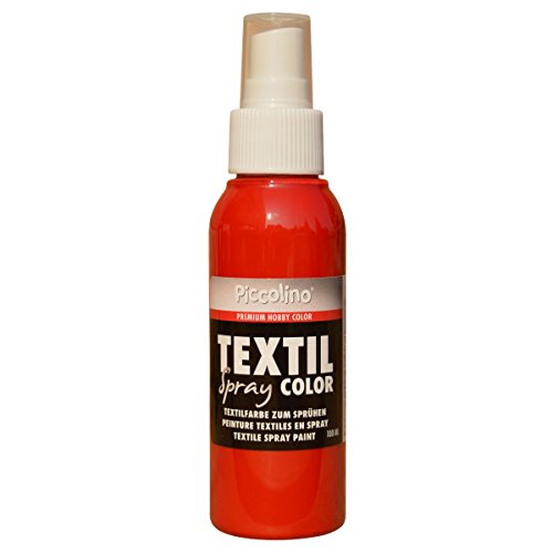PICCOLINO Textil Spray - Textilsprühfarbe 100ml Rot - Textilfarbe zum Sprühen / Sprayen