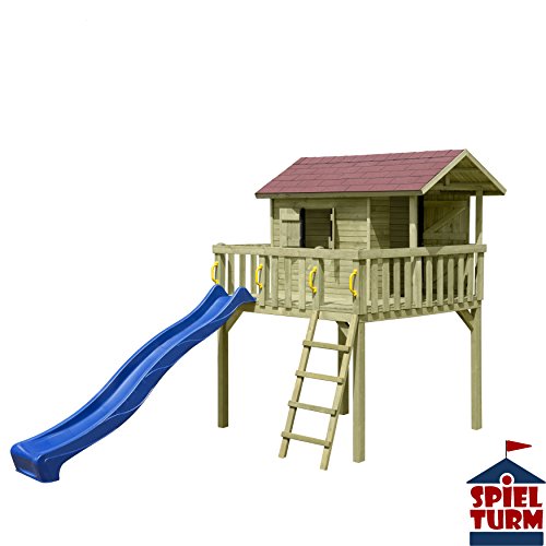 Baumhaus / Stelzenhaus Spielhaus 213x240x300cm mit Rutsche
