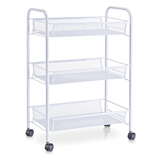 Zeller 17721 Etagen-Rollwagen, Mesh, 43.5 x 26 x 62.5 cm, weiß