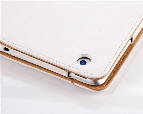 iPad 4 Hülle – JAMMYLIZARD Ledertasche Smart Cover mit Standfunktion (mit Retina) für iPad 4. 3 & 2, WEIß & HONIG - 5