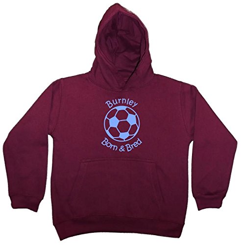 Hat-Trick Designs Burnley Football Baby/Kids/Childrens Hoodie Sweatshirt-7-8Yrs-Claret-Born & Bred-Unisex Gift
