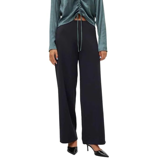 VERO MODA Damenhose Vmsadiatika Mr Wide Pant – Navy Blazer, Gr. 30/30, Weit Geschnitten