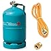 Produktbild Leere befüllbare Gasflasche 5 kg / 12,3L Camping Grill Boot Propan Butan Gas + 1,5m Umfüllschlauch + Adapter