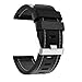 Produktbild Hunpta Luxuxlederarmband Wiedereinbau Uhr Band mit Hilfsmitteln für Garmin Fenix 5x GPS Uhr (Schwarz)