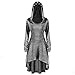 Price comparison product image ADESHOP 80S Fancy Dress Costumes For Women, Womens Casual Long Sleeve Side Bandage Hooded Loose Dress Dress(3XL, Gray)