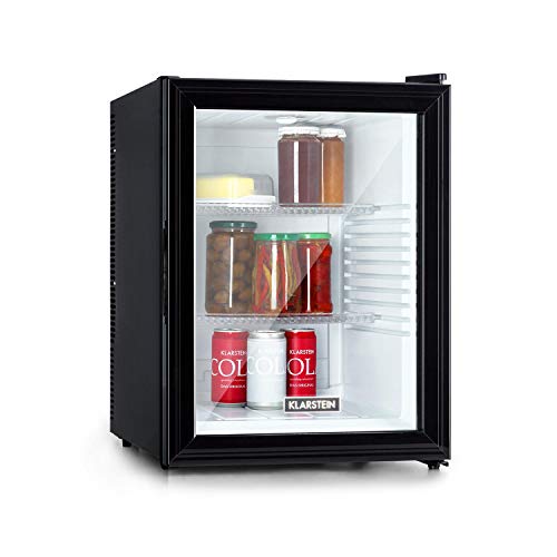 Klarstein Brooklyn 42 Minibar Mini réfrigérateur - compact, système de refroidissement thermoélectrique, capacité 42L, refroidissement: 12-18 °C | CEE A, SilentCool System, intérieur blanc, noir