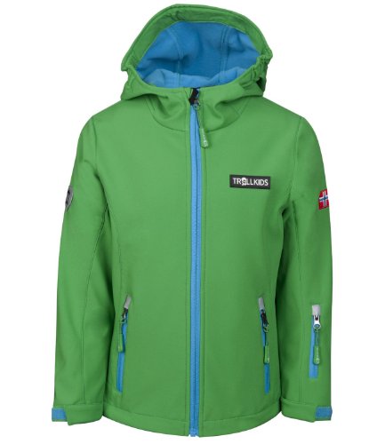 Trollkids Kinder Softshell Jacke Oslofjord, Vipergrn, Gre 152