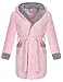Produktbild souspy Kinder Bademantel Morgenmantel Mädchen Microfaser Kapuze Gürtel rosa-grau 122/128