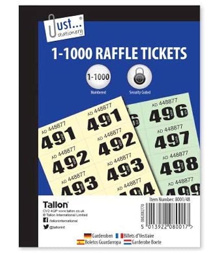 Billets De Tombola - 1000 Pièces (500 Paires) - Numérotation Consécutive - Rouge & Bleu - Pour Loterie, événements, Récompenses - 11
