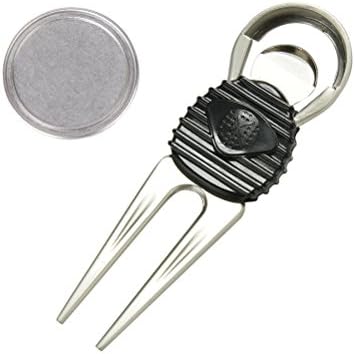 Yvody Anti-slip Silver Golfer Club Golf Divot Tool &amp; Ball Marker Pitch Repair Kit