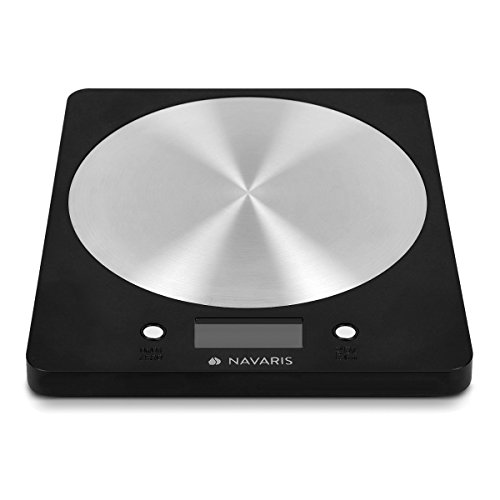 Navaris Digitale Küchenwaage mit LCD Display – Präzise elektronische Design Waage mit max 5 kg in Silber Schwarz Briefwaage Feinwaage - 5