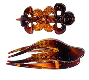 2 PIECE Hair Clips For Women 2 Pieces Hair Claw Korean Hair Clutchers Bun Clip Hair Clips Stylish Hair Accessories For Women And Girls Korean Accessories For Girls Round Clips Fancy Brown and Black