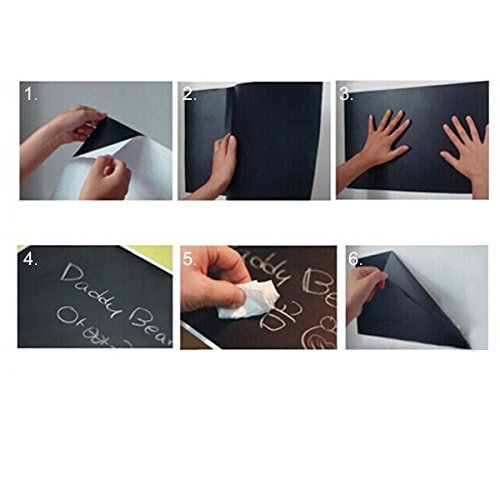 MFEIR® Tafel-Aufkleber Selbstklebende Tafelfolie Kreidetafel in der Größe 60×200 cm in Schwarz - 6