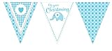 Baby Boy Blue Elephant On Your Christening Paper Bunting 3.7 m (12 ')