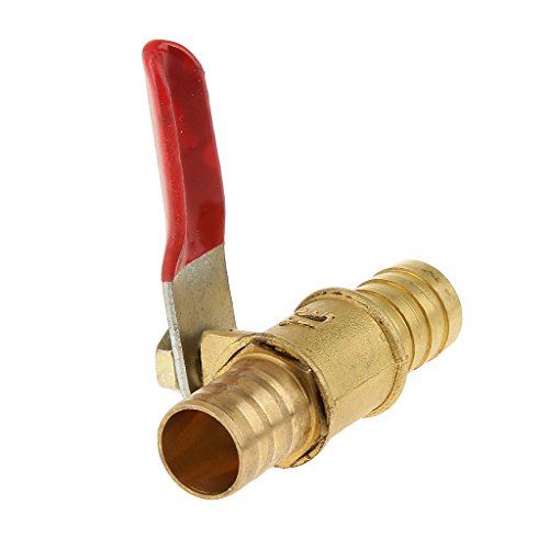 1/2 Messing Kugelhahnabsperrung Kugelhahn Ablasshahn Gas-Luft-Flüssigkeit Voll Port Rot Griff - 5