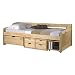 Produktbild Funktionsbett SOFIA 90x200 cm Funktionsliege Jugendbett mit Schubladen Kiefer massiv natur inkl. Lattenrost