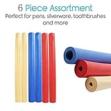 Foam Tubing for Utensil Handles - 6pcs Grip Aid Tools Extended Handle Slip Resistant Cell Tube for Evaluating Self Feeding Needs, Cutlery for Disabled, Handicapped, Elder