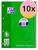 cuaderno para zurdos diferencias Contiene 80 de hojas Oxford 100050405 - Cuaderno de espiral (para zurdos, 10 unidades, cuadriculado, 80 hojas, A4, 90 g/m²)