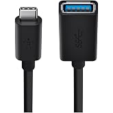 Belkin Adapt&ouml;r USB-C - USB-A (15 cm, USB-C fişi, USB-A soketi, Apple MacBook ve Chromebook Pixel i&ccedil;in uygun) siyah