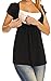Zeta Ville - Women's Maternity Nursing Wrap Front T-shirt Top Shirt S-3XL - 373c (Black, UK 8)