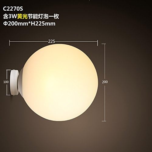 GGRXA American Village Hyun off road rooms Nordic minimalist orbs iron art glass dome lamp-head LED Wall lamp ,KC-C2270S yellow light