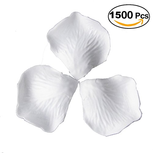 Artificial Pétalos de rosa para Confeti De La Bodas Fiestas Día de San Valentín 1500pcs (Blanco)