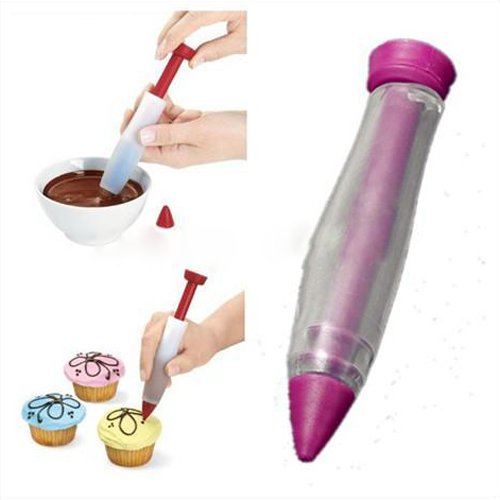 spécification Silicone Cake Pastry Cookie Icing Decorating Syringe Cream Chocolate Plate Pen Bakeware Tools- by FullDream