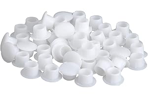 HCHES Lot de 100 cache-trous blancs pour vis de meubles, trous de perçage de 8 mm de diamètre en plastique, bouchons de trou de vis, autocollants pour trous de perçage