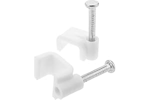 NOASR Clavos con abrazadera plana 5 mm blanco 100 unidades