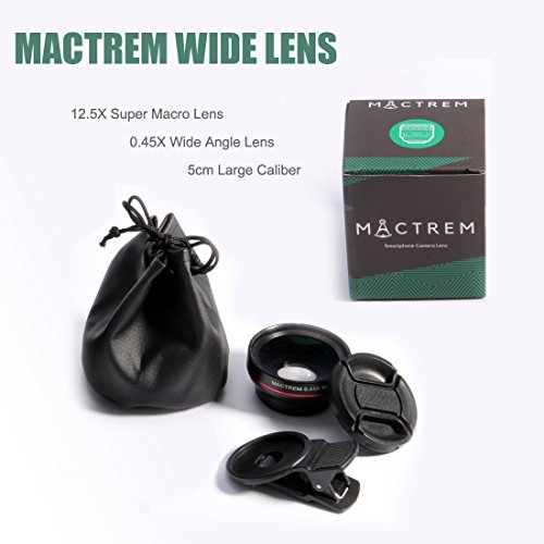 Mactrem Lentes de Mov  l   ngulo Amplio Ojo de Pez de 3 en 1 Clip-On con lente angular ojo de pez para iPhone6 6s 12 5X Super Macro Lens   0 45X Wide Angle Lens para iPhone 7   7 Plus   6   6 Plus   5S   5  Samsung Galaxy S6   S6 Edge   S5  etc