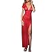 Produktbild Sexy Dessous Set Damen Ronamick Mode Frauen Sexy Langer Rock V-Ausschnitt Versuchung Sexy Unterwäsche Nachthemd Negligee Babydoll Nachtwäsche Lingeries Jumpsuit (Rot)