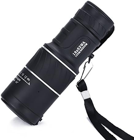 Kimfoxes Monoculars Telescope Optics Zoom Waterproof Super Clear Dual Focus 18x52 Outdoor Compact Telescope for Birds Watching, Hunting, Camping, Hiking, Traveling