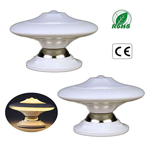 Preisvergleich Produktbild Bewegungssensor Nachtlicht USB Wiederaufladbare Menschlichen Körper Induktionslampe 360 Grad-umdrehung Intelligente Kreative Wandleuchte Warmweiß (2 stücke),2Packwarmwhite