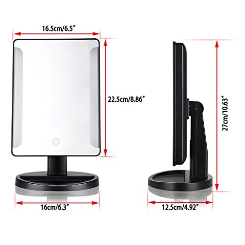 Beleuchtet Kosmetikspiegel Make-up-Spiegel mit LED Standspiegel Schminkspiegel 36 LEDs Schwarz - 3