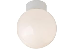 Traditional Opal Glass Globe IP44 Bathroom Ceiling Light Fitting by Happy Homewares