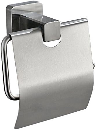 Auralum® Toilet Roll Holder with Cover Stainless Steel Brushed Nickel Finish Wall Mount