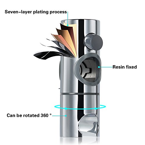 Brausehalter, EZfull Handbrause Halterung Schieber Gleiter Halter Brausehalter ABS Grade Kunststoff Chrome fertig Für 24 mm Slide Bar Dusche - 4