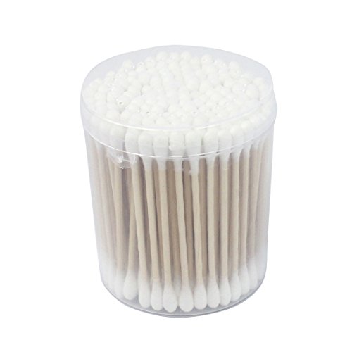 200pcs Holz Ohr Reinigen Makeup Doppel Sanitär Tip-Stick Wattestäbchen Knospen