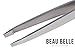 Beau Belle Tweezers - Eyebrow Tweezers - Slanted Tweezers - Brow Tweezers - Professional Tweezers - Tweezers Slanted (Original Stainless Steel)