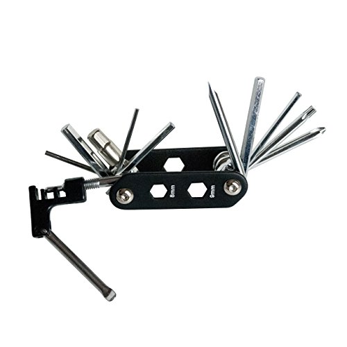 BTR Fahrradtasche Reparatur-Set fürs Fahrrad zur Abdichtung von Reifen mit selbstklebenden Flicken x 6, Reifenheber x 2, 14-in-1 Multifunktions-Werkzeug und Mini-Fahrradpumpe - 9