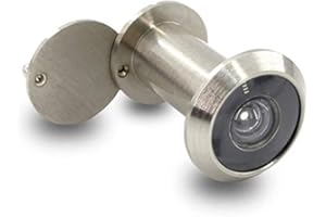 JUNXAVE visionneuse de porte, Laiton massif 200-degree Judas de confidentialité rotatif avec Heavy Duty Housse pour 1-3/20,3 cm vers 2 portes - 1/15,2 cm pour maison Bureau Hôtel,Argent