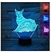 Produktbild 3D Der Fuchs Optische Illusions-Lampen, Tolle 7 Farbwechsel Acryl berühren Tabelle Schreibtisch-Nachtlicht mit USB-Kabel für Kinder Schlafzimmer Geburtstagsgeschenke Geschenk