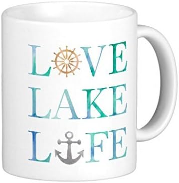 Love Lake Life Nautical Coffee Mug 11 Oz