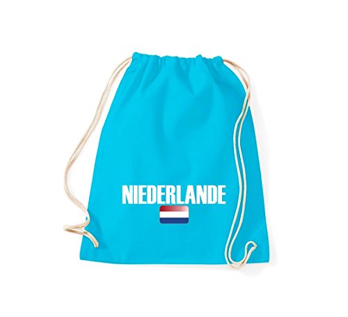Turnbeutel Niederlande Land Länder Fussball, tuerkis