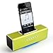 Produktbild MusicMan Soundstation/Stereo Lautsprecher mit integriertem Akku (MP3 Player, Micro-SD Kartenslot, USB Steckplatz, iPhone 3/4, iPod Dock) grün