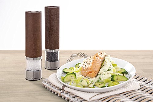 Cole & Mason H304728P „Cheltenham“ Geschenk-Set mit Elektrischer Salz- und Pfeffer-Mühle 210 mm, edelstahl mit buche Precision - 4